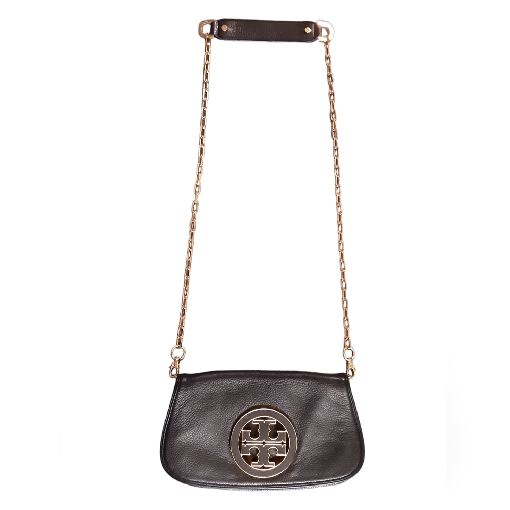 Tory Burch Soft Leather Clutch Crossbody Bag